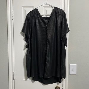 Torrid Size 6 Black Shimmer Button Down NWT